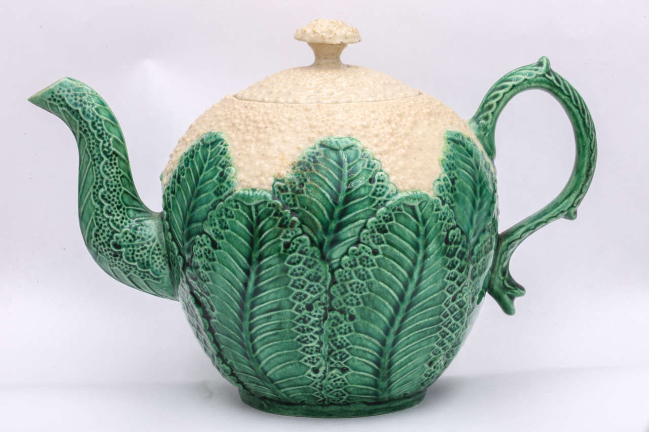 Fine Whieldon School Pottery Cauliflower Teapot For Sale 4
