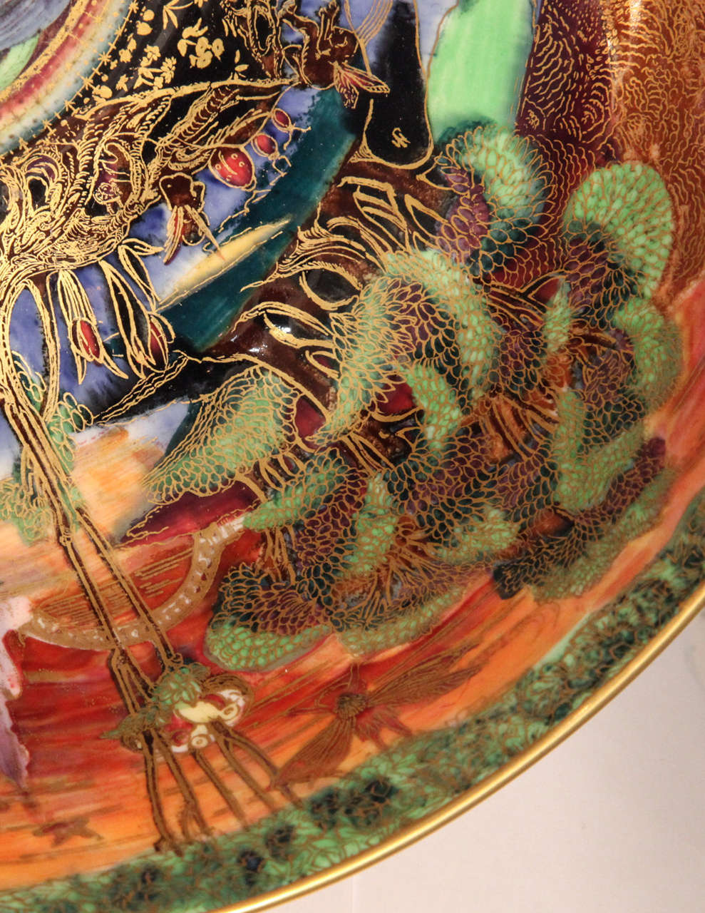 Rare Wedgwood Fairyland Lustre Footed Bowl In Excellent Condition For Sale In New York, NY