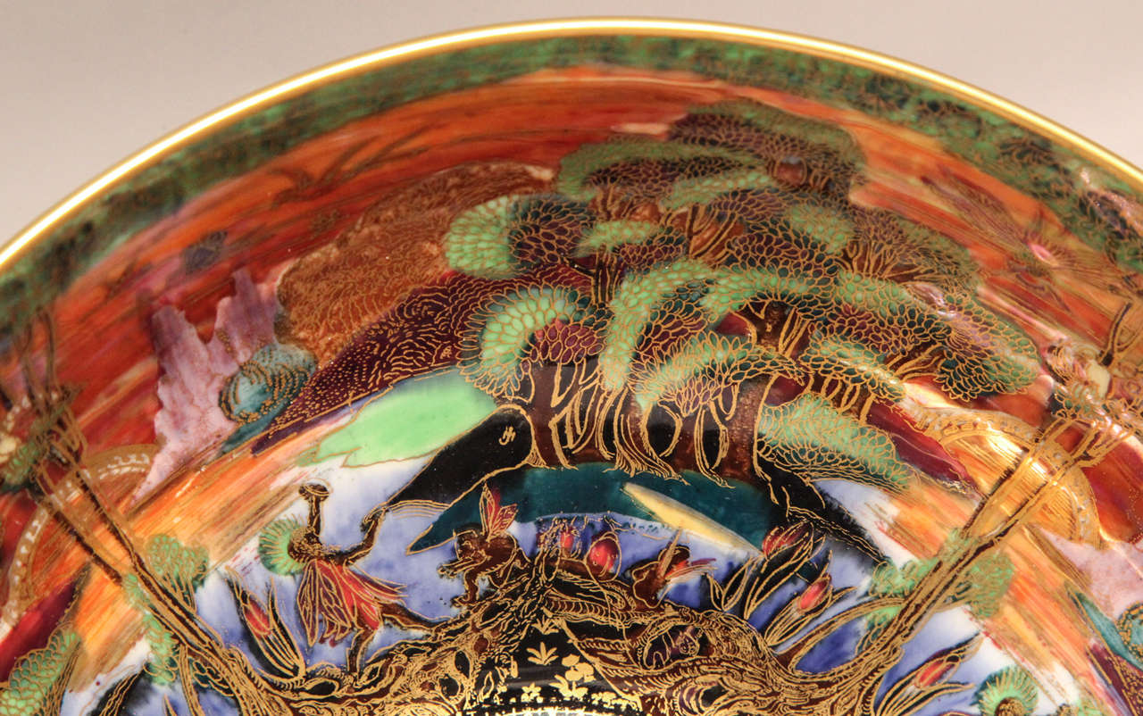 20th Century Rare Wedgwood Fairyland Lustre Footed Bowl For Sale