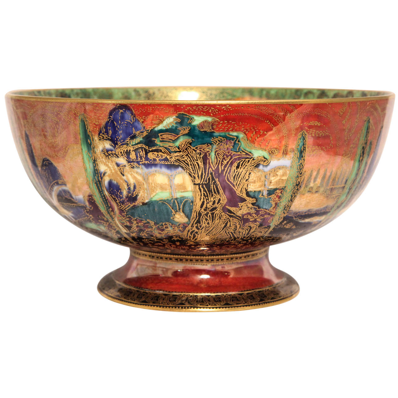 Rare Wedgwood Fairyland Lustre Footed Bowl For Sale