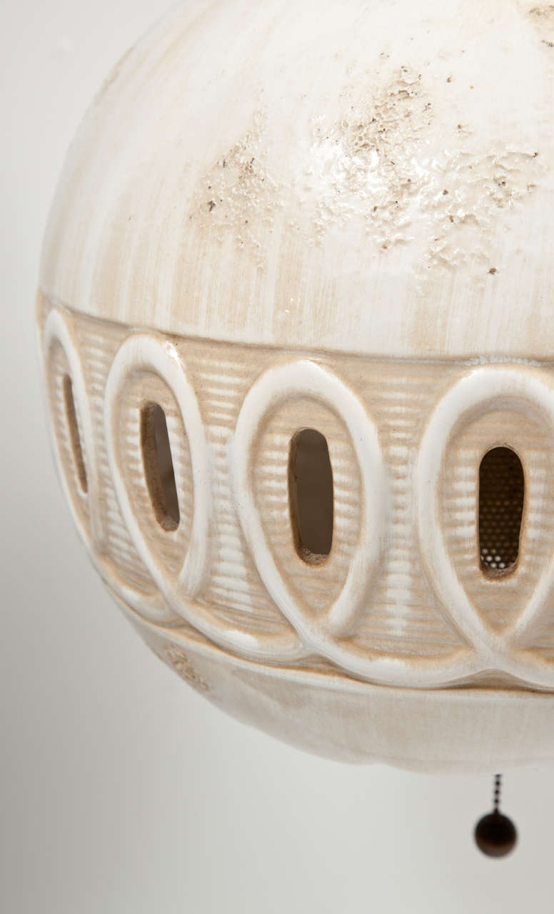 Mid-Century Modern Georges Pelletier Style Ceramic Pendant Light