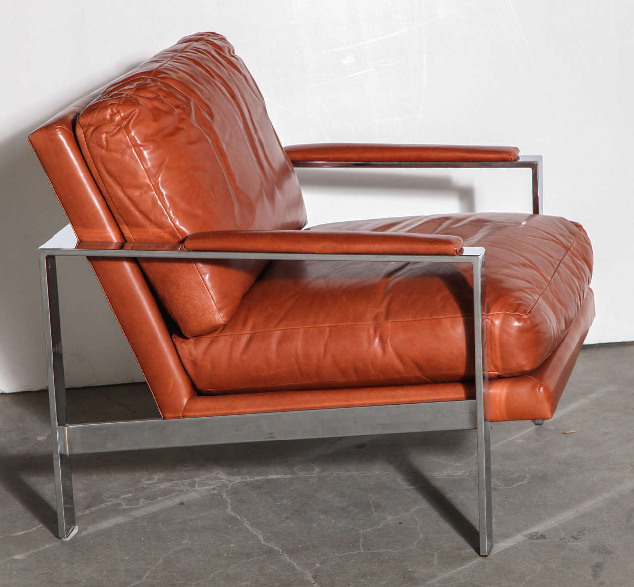 milo baughman leather chair