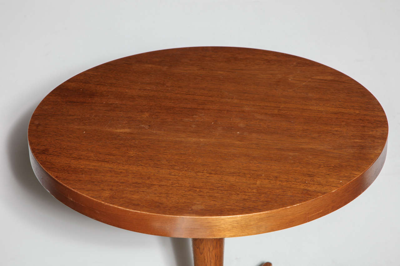 Mid-Century Modern Mid-Century Round Wood Side Table