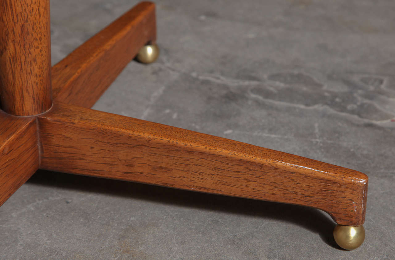 Mid-Century Round Wood Side Table 1