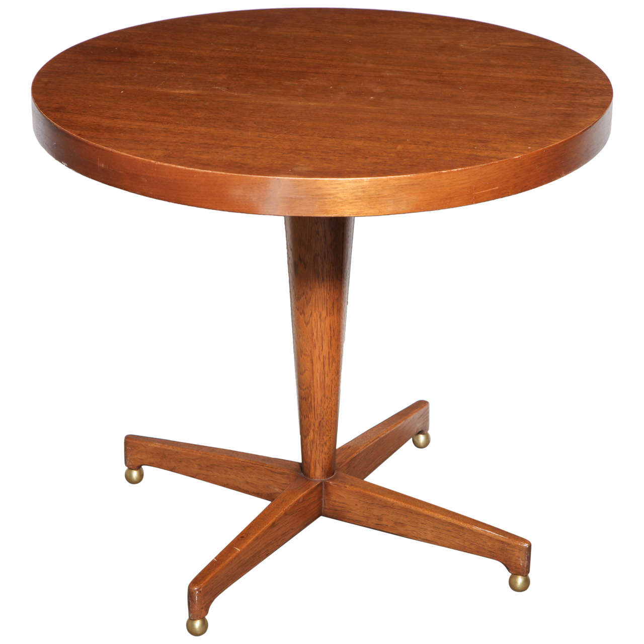 Mid-Century Round Wood Side Table