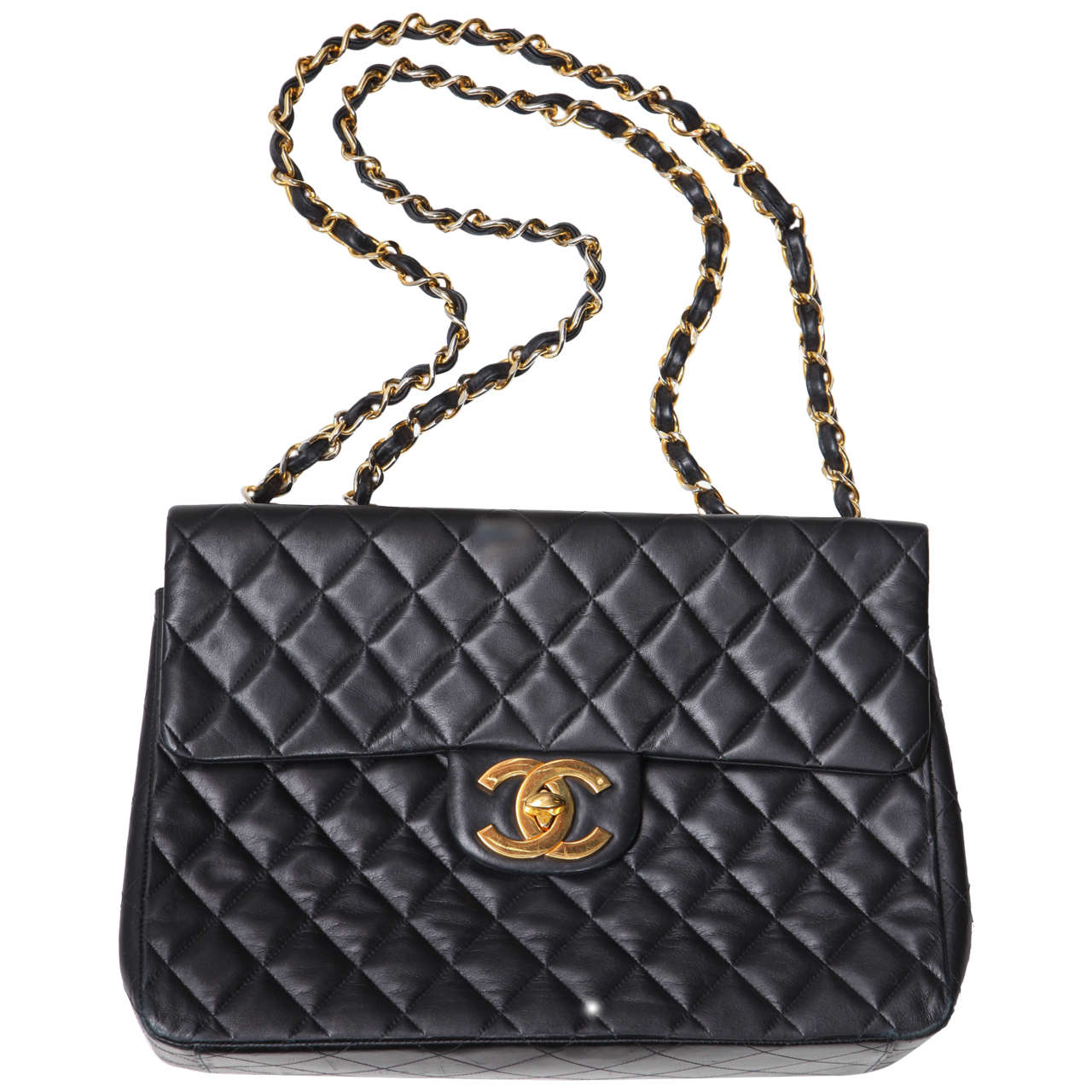 Rare Chanel Quilted Jumbo Flap Bag in Excellent Condition For Sale at