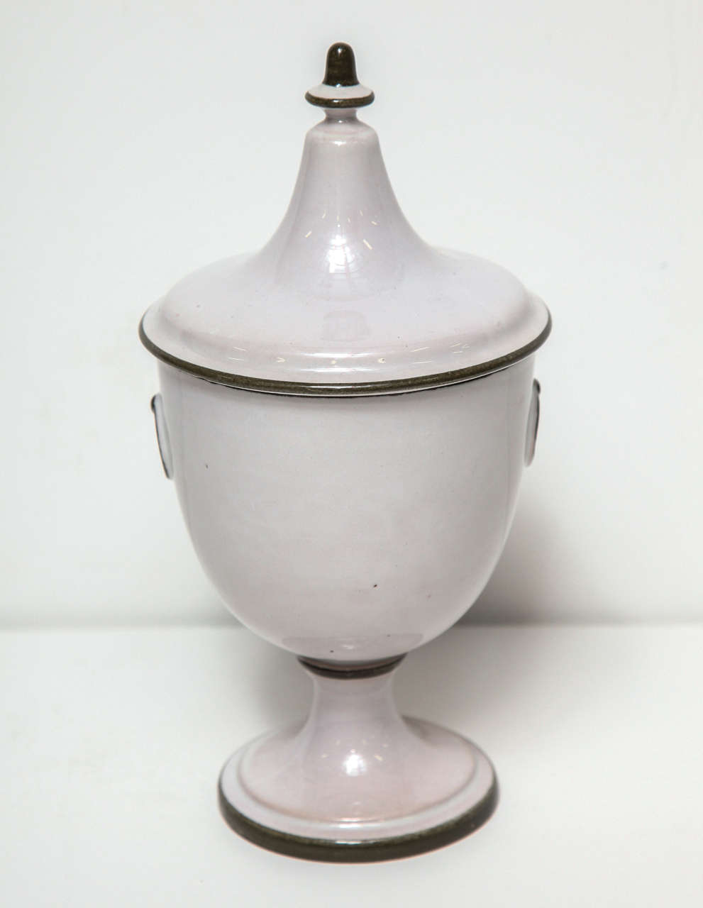 Italian HandPainted Pottery Apothecary Jar with Lid, circa 1950 at