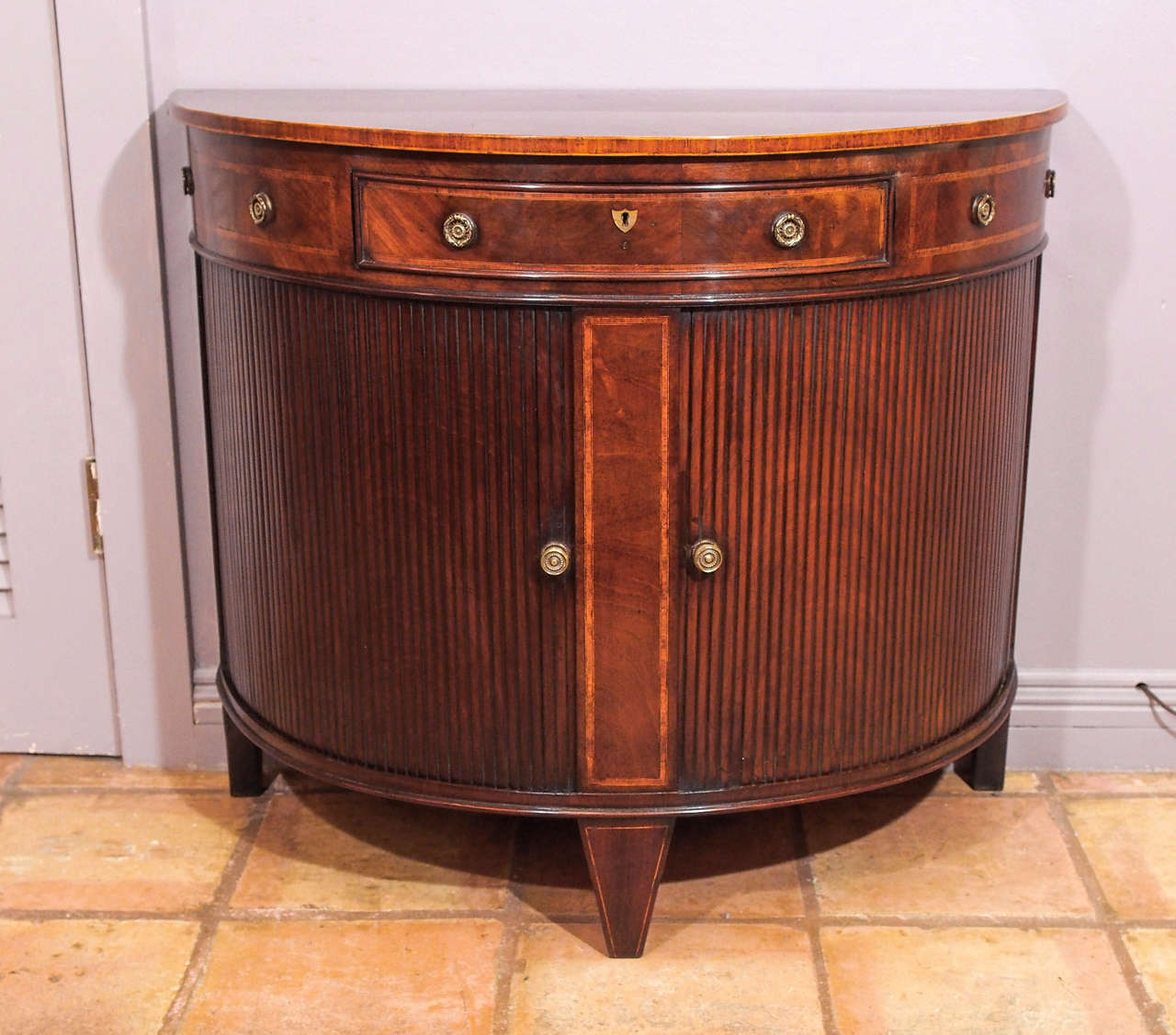 Antique English Demilune Side Cabinet at 1stDibs