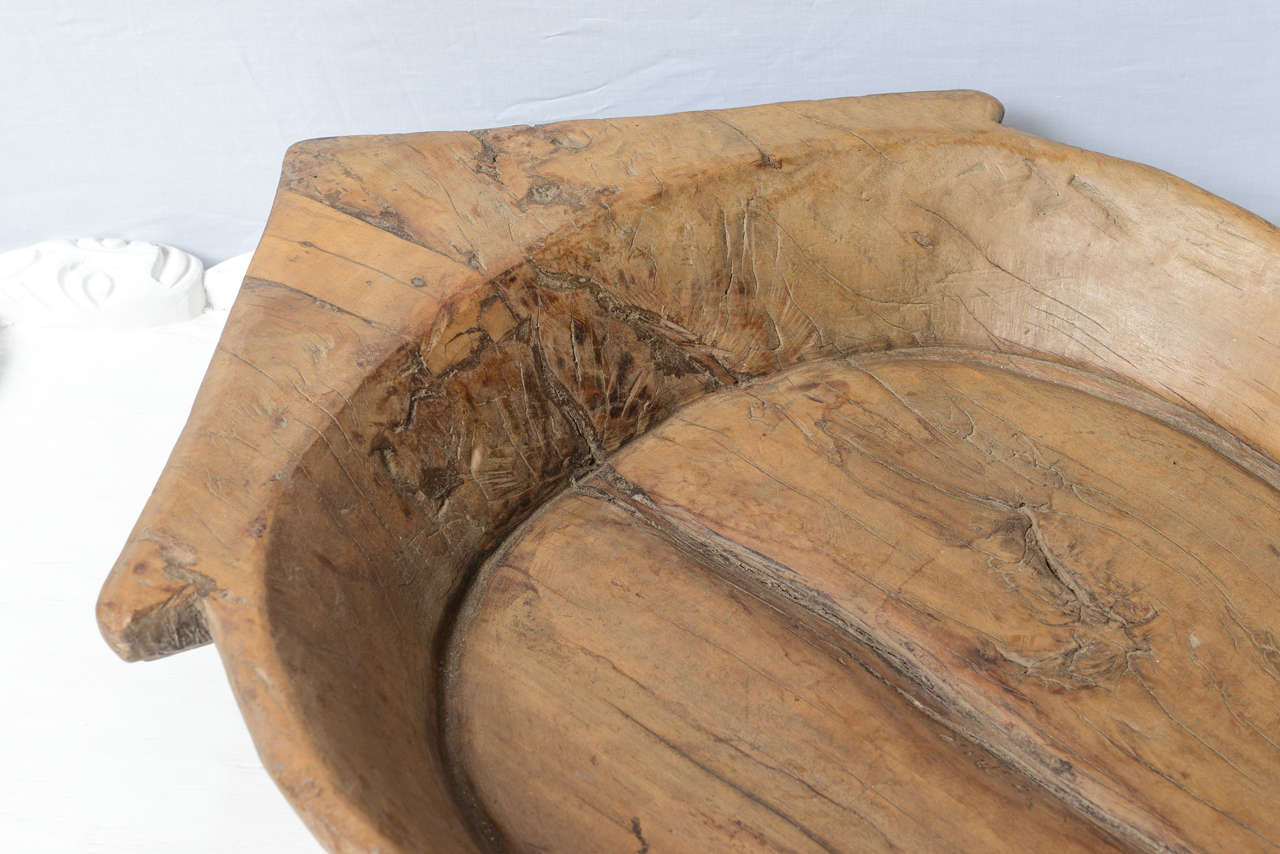 Oceanic Large Artist Carved Wood Bowl For Sale