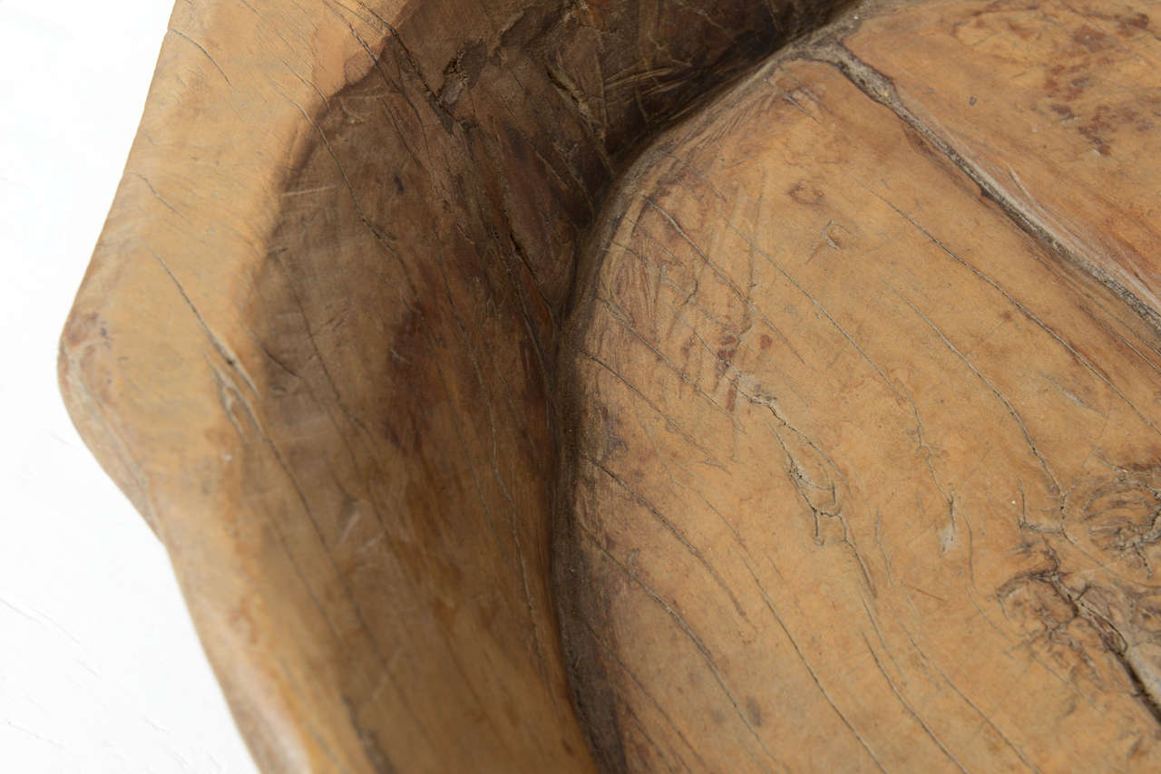 Large Artist Carved Wood Bowl For Sale 3