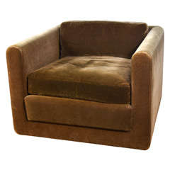 Milo Baughman Mohair Lounge Chair