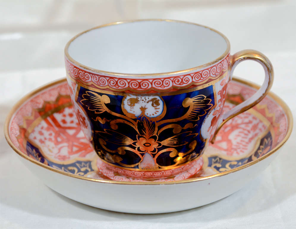  Imari Tea Cups and Coffee Cans : Spode Porcelain Dollar Pattern 1
