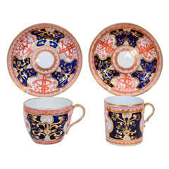 Antique  Imari Tea Cups and Coffee Cans : Spode Porcelain Dollar Pattern