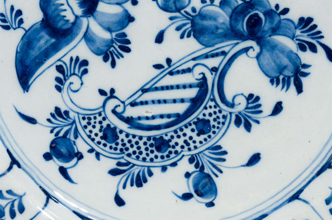 A Pair of 18th Century Dutch Delft Blue and White Chargers 1