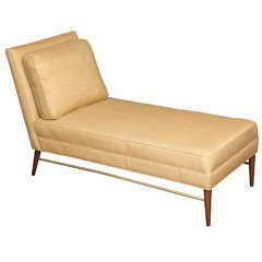 Chaise Loungue With Brass Stretcher By Paul McCobb For Calvin