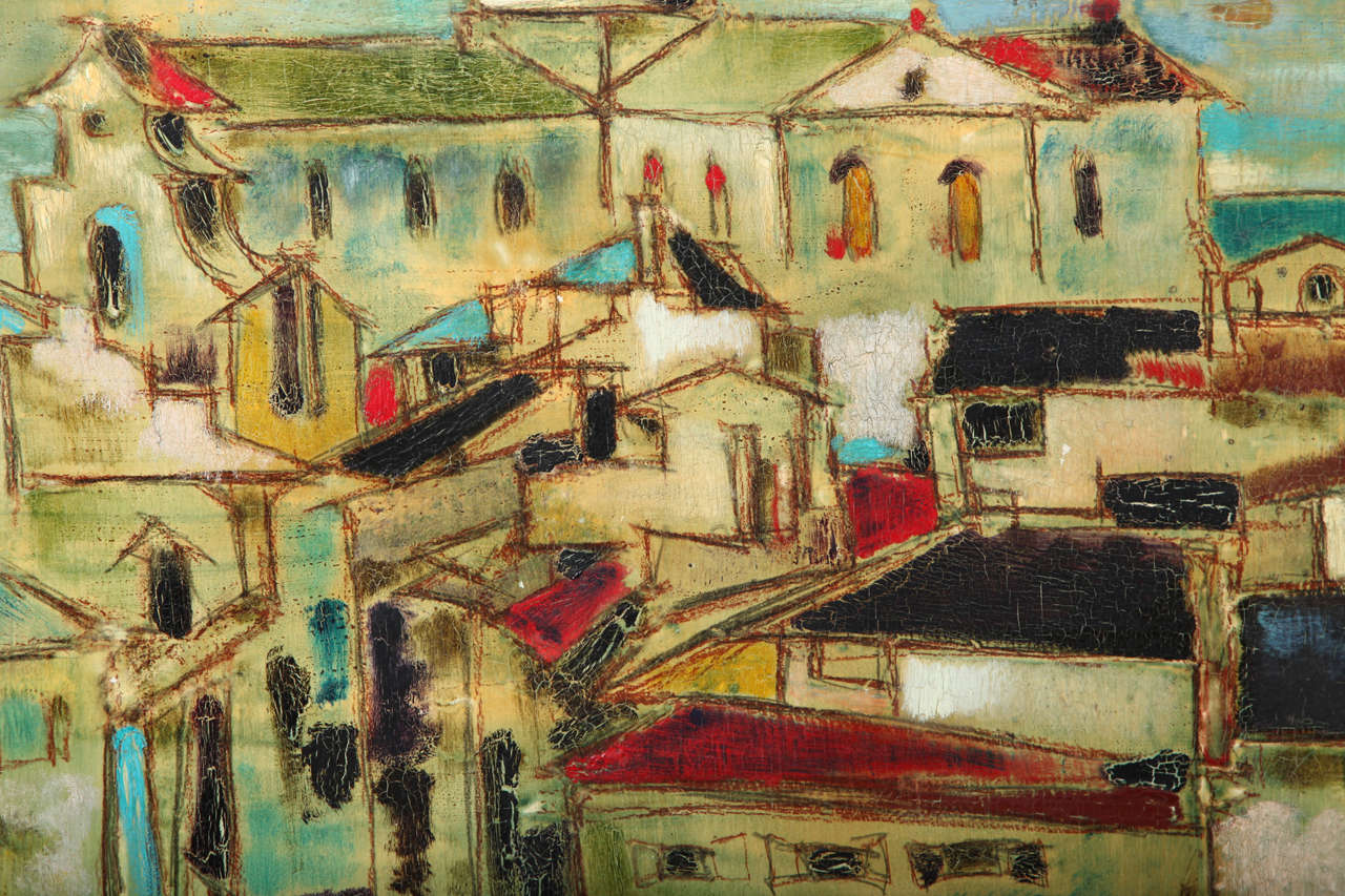 Lazzaro Donati Oil on Canvas Rooftops of Florence 2
