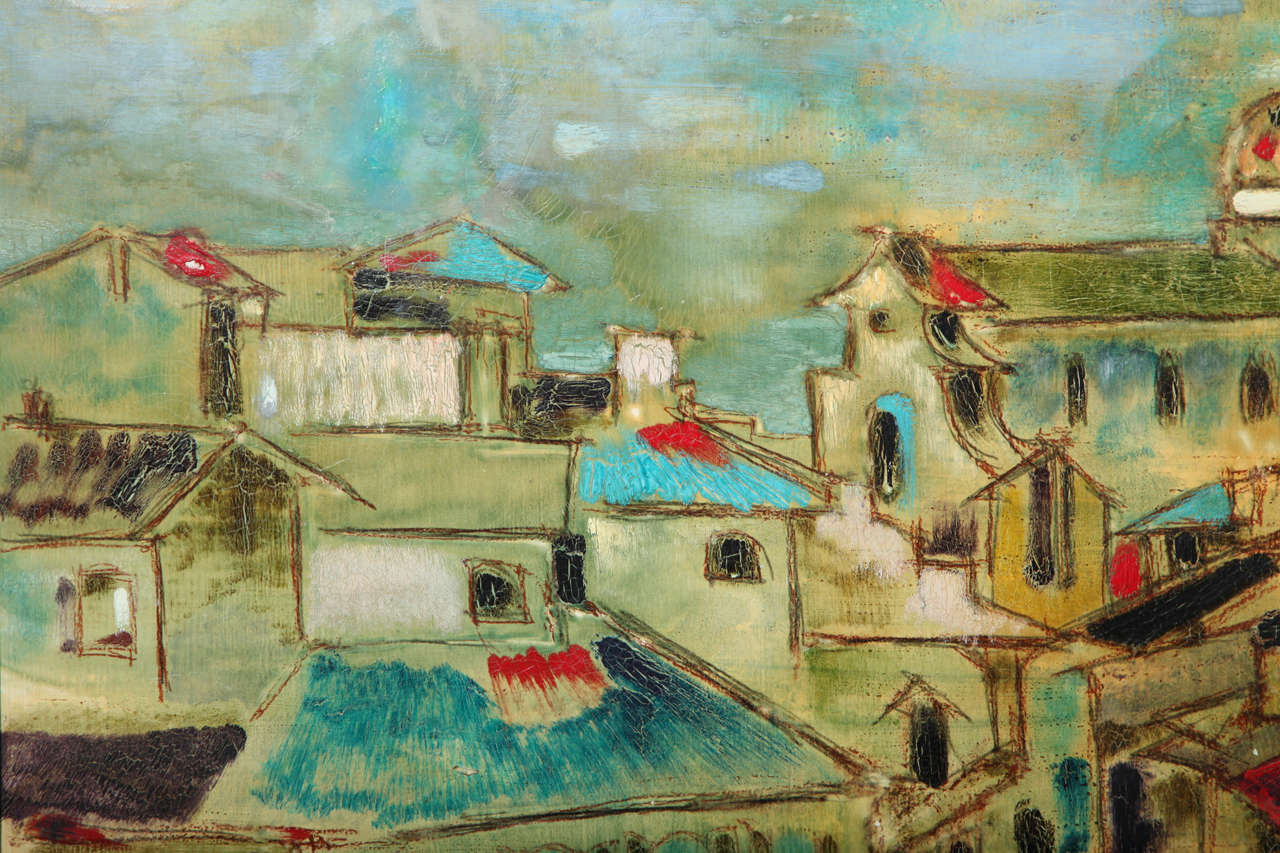 Lazzaro Donati Oil on Canvas Rooftops of Florence 3