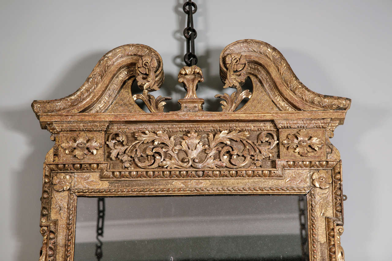 George II A Superb Mid 18th Century Carved Giltwood Palladian Pier Mirror