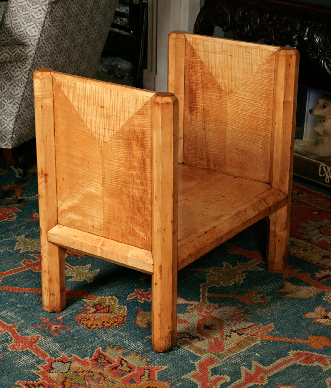 An Unusual Pair of Late 19th Century Sycamore Hall Seats 2