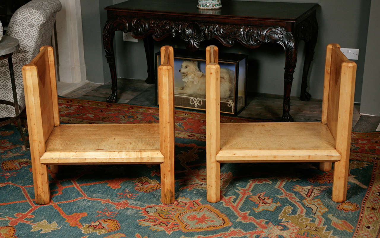 An Unusual Pair of Late 19th Century Sycamore Hall Seats 3