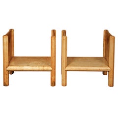 An Unusual Pair of Late 19th Century Sycamore Hall Seats