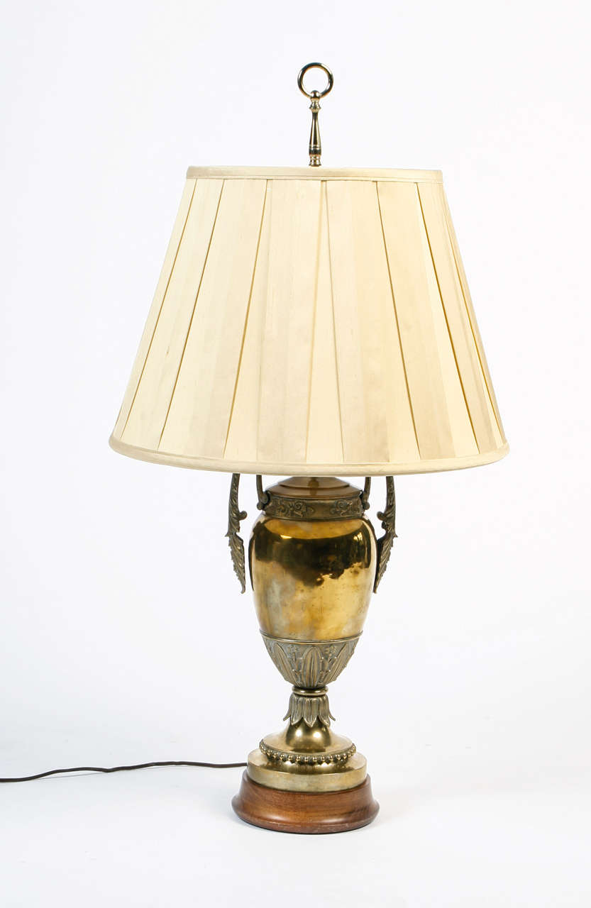 19th Century Brass Urn Converted to Lamp