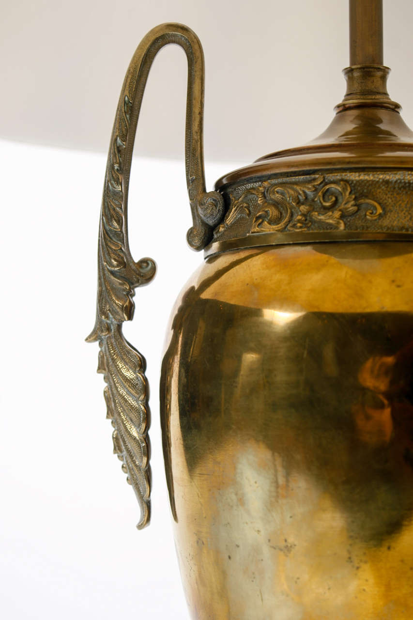 19th Century Brass Urn Converted to Lamp 2