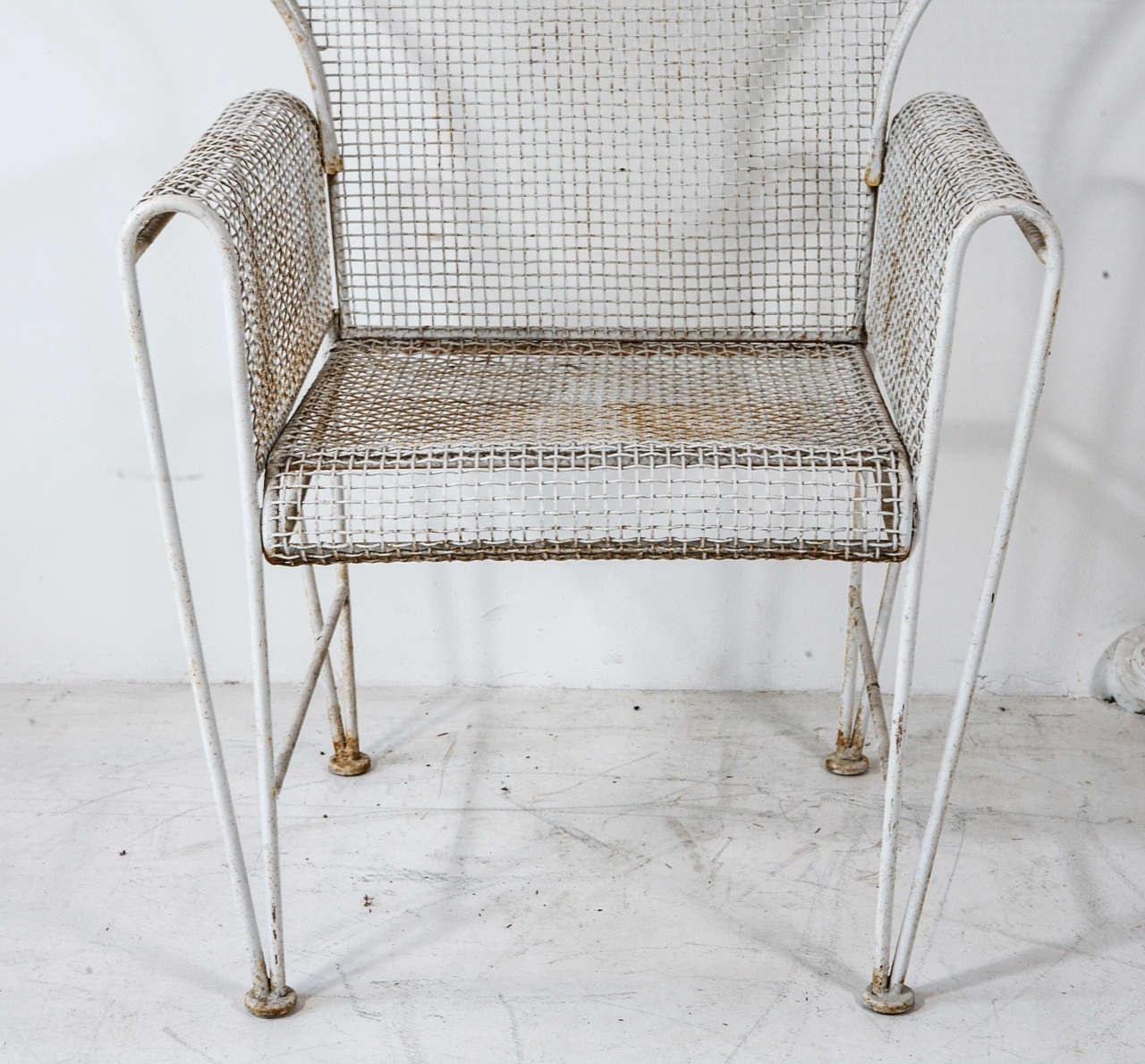Pair of Large Hooded Wire Outdoor Chairs at 1stdibs