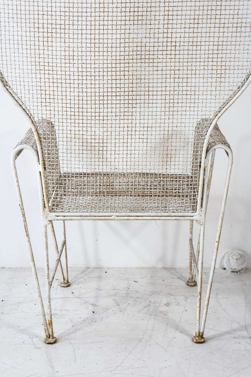 Pair of Large Hooded Wire Outdoor Chairs at 1stdibs