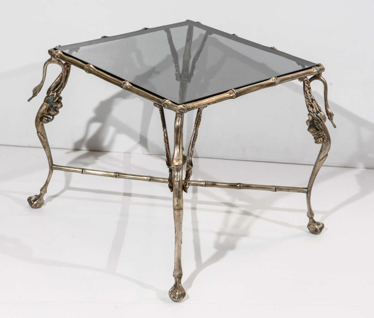 wrought iron and glass end tables