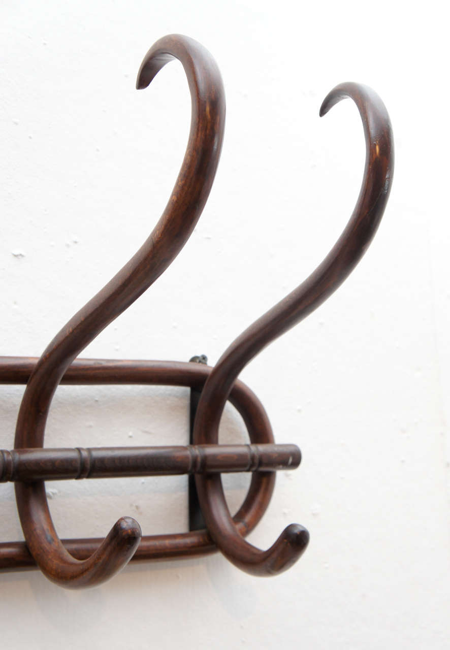 Bentwood  Five Hook Coat Rack In Excellent Condition In Hudson, NY