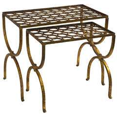 Italian Gilt Metal Nesting Tables
