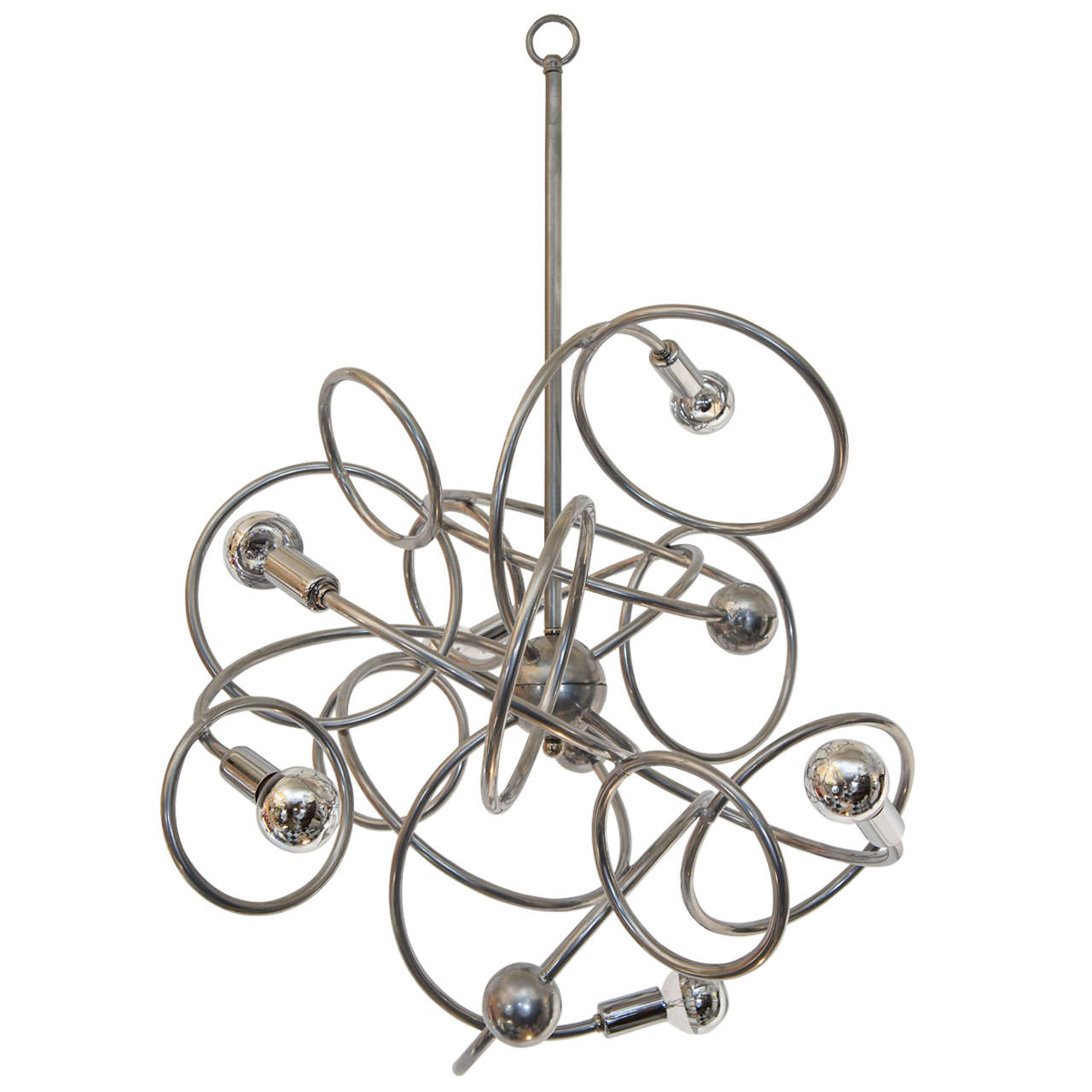 Custom Designed "Helix Aspersa-Discs" Chandelier, made in the USA, by Lou Blass For Sale