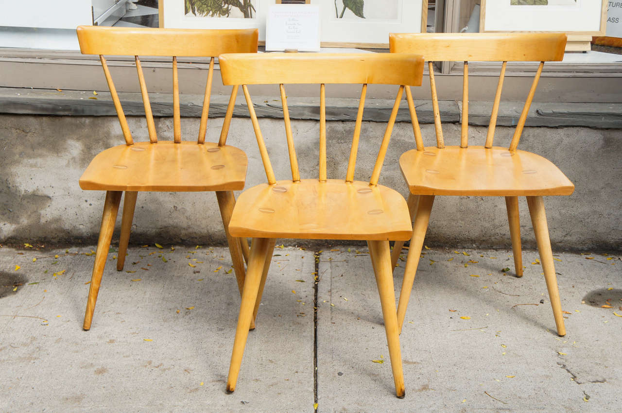 Three Planner Group dining chairs by Paul McCobb for Winchendon Furniture from the 1950s.