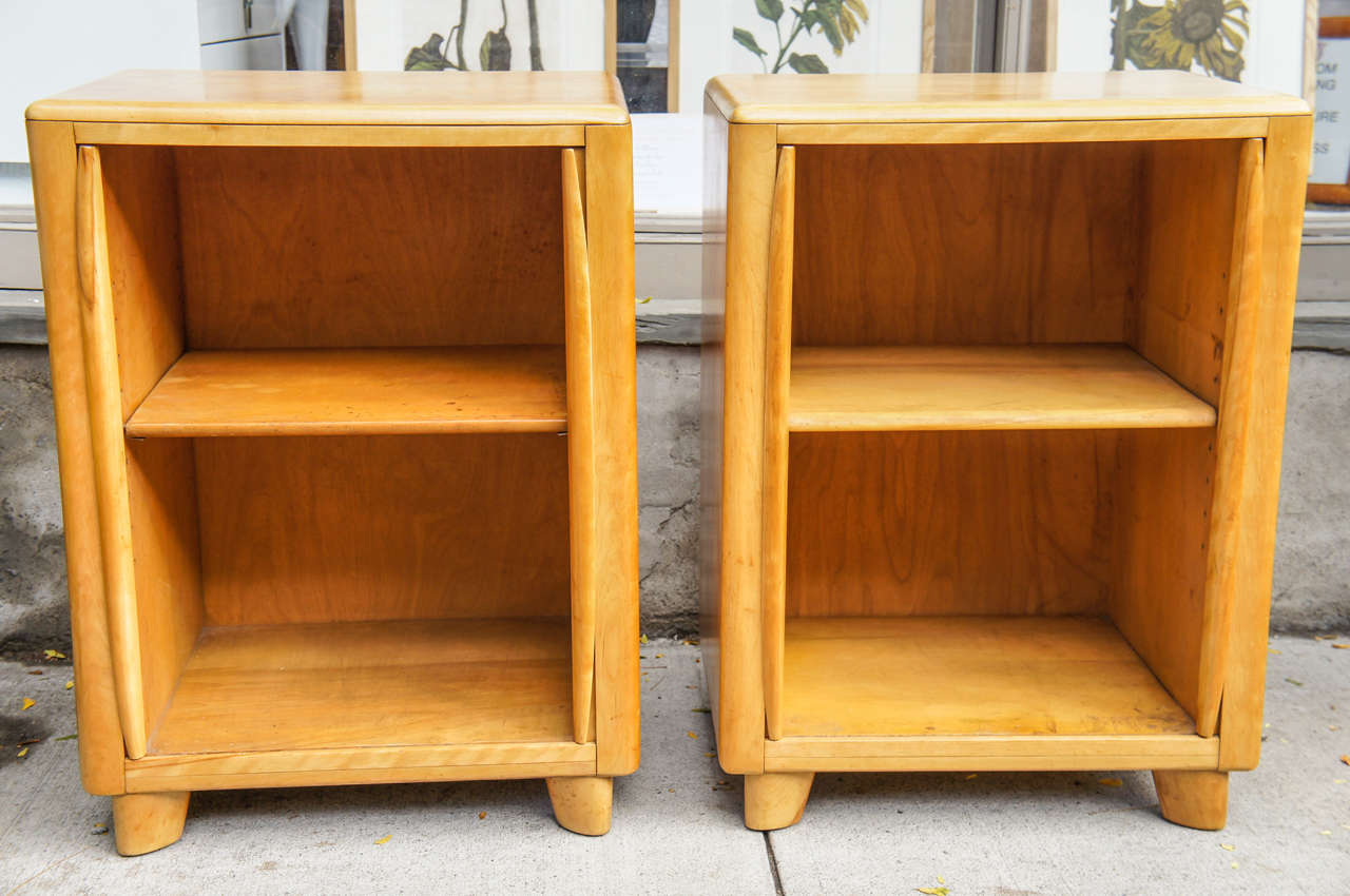 Pair of Rare Heywood-Wakefield Tambour Door Cabinets In Excellent Condition In Hudson, NY