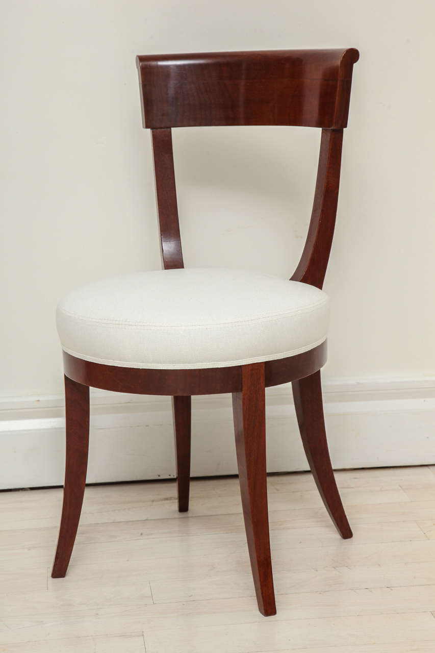 round upholstered chair