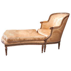 19th Century Carved and Gilded Chaise Longue