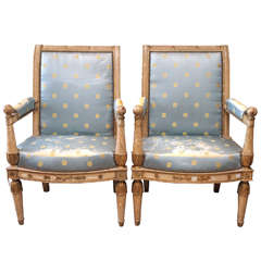 Antique Pair of Exceptional Consulate Armchairs