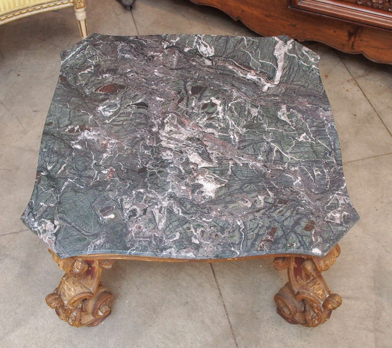 Italian Belle Epoch Gilded and Painted Coffee Table