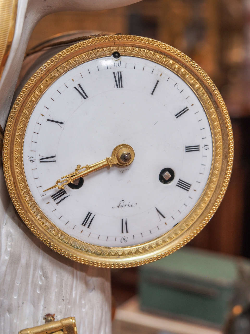 Napoleon III Bisque Clock In Good Condition For Sale In New Orleans, LA