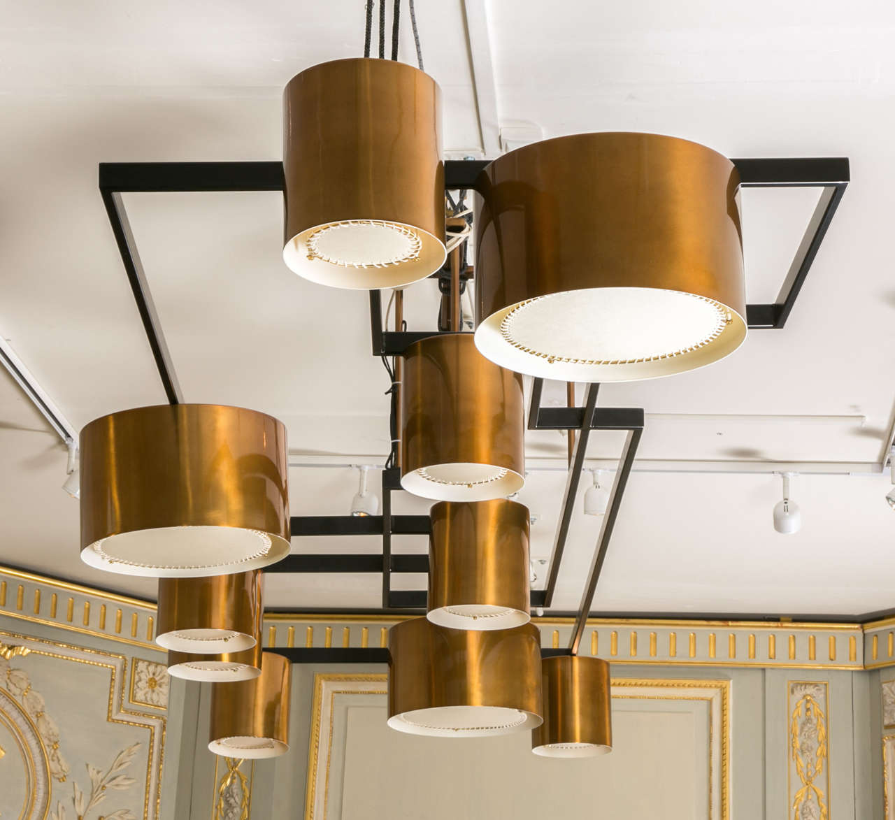 modern copper chandelier