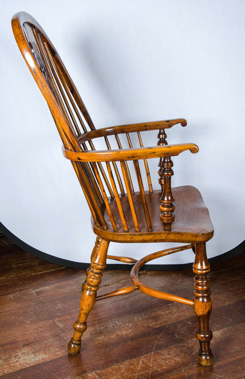 Rare Yew And Elm High Splat Back Windsor Armchair At 1stdibs
