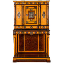 Important 19th Century Cabinet on Stand Inset with Japanese Komai Panels