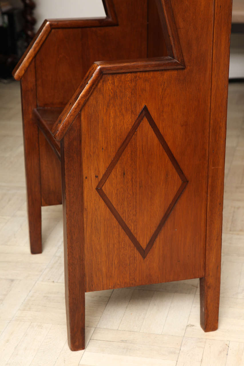 Mid-20th Century 20th Century Settle Bench, Geometric Wings For Sale