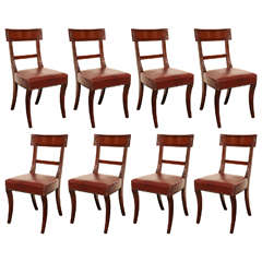 Set of Eight 19th Century English Neoclassical Dining Chairs 1