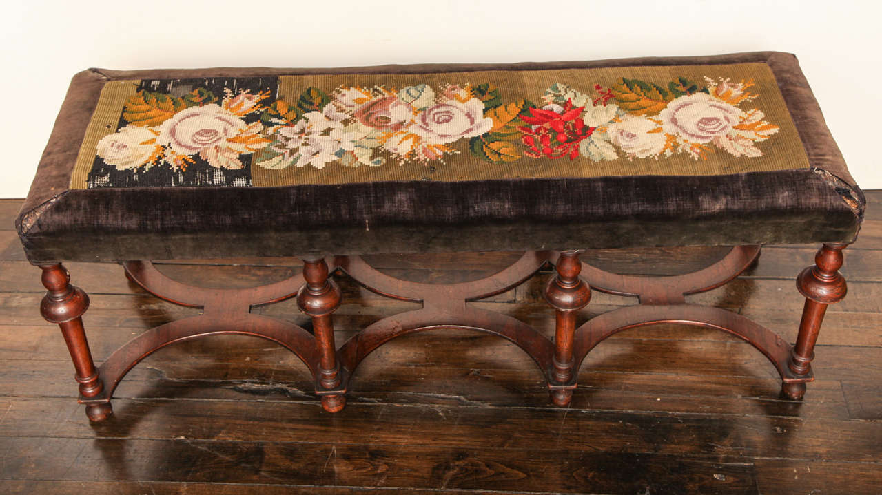 Late 19th Century English, Mahogany Bench 1