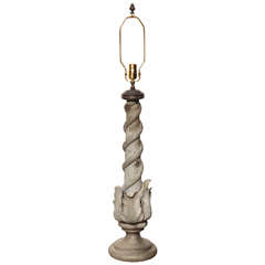 Antique 19th Century Patinated Zinc Finial Converted to a Lamp