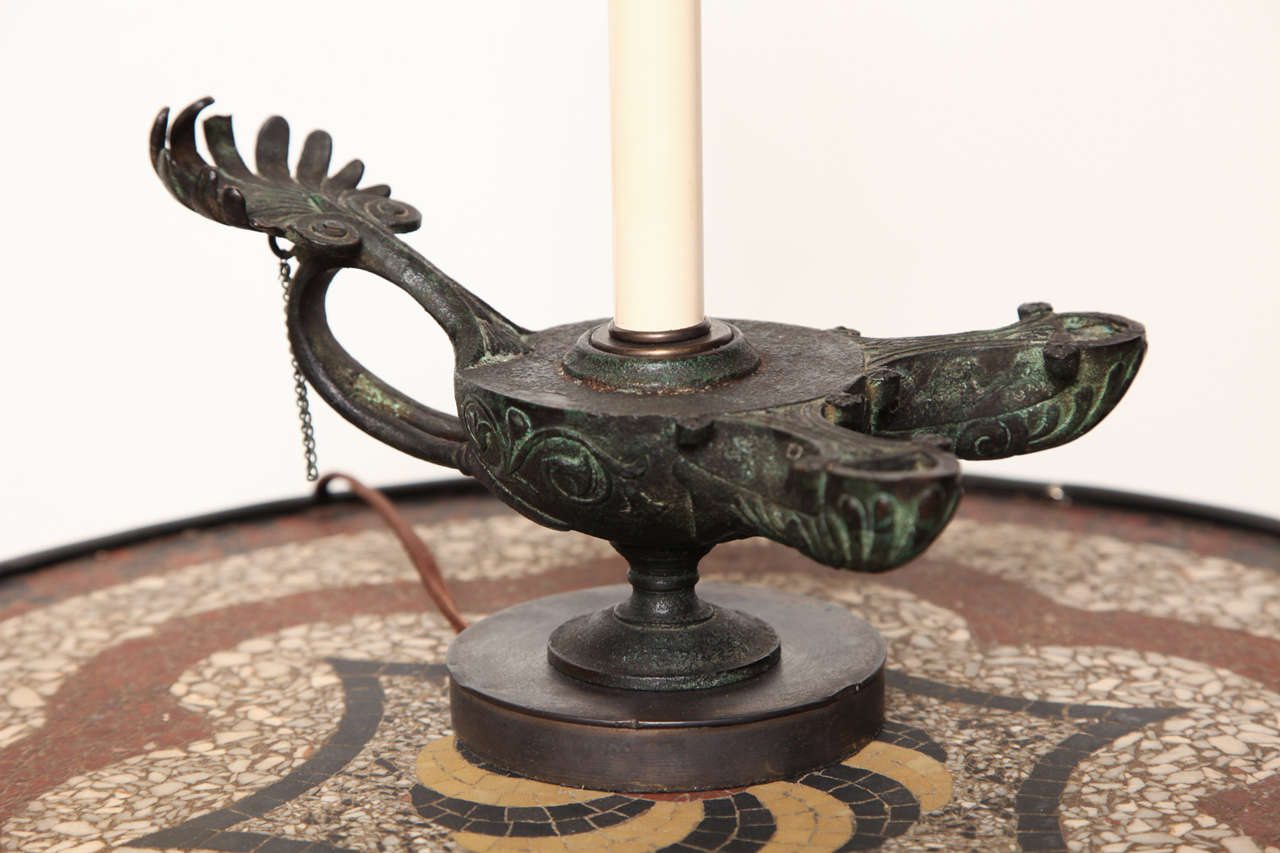 19th Century Roman Style Bronze Lamp Converted to Electric For Sale 2