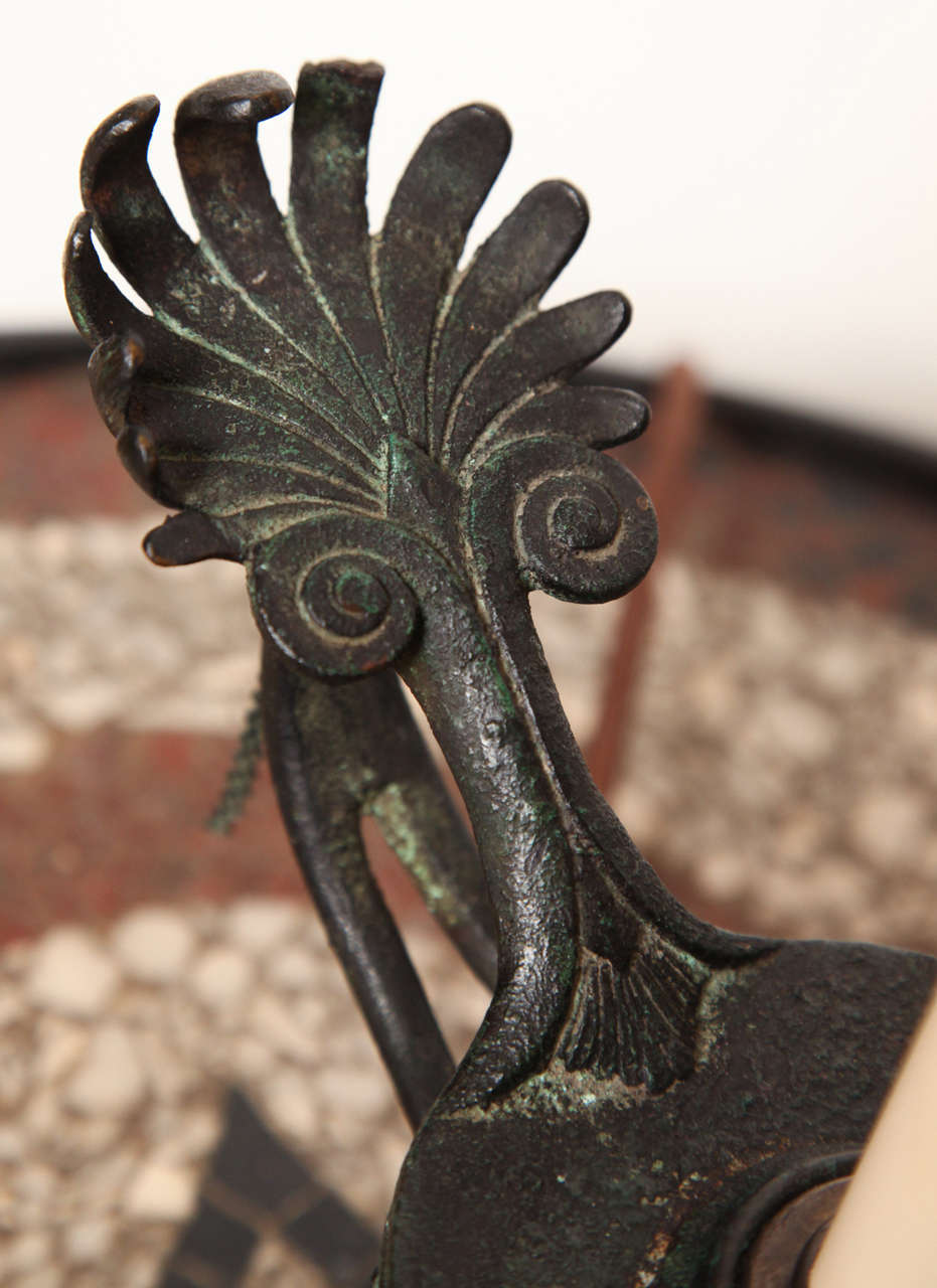 19th Century Roman Style Bronze Lamp Converted to Electric For Sale 3