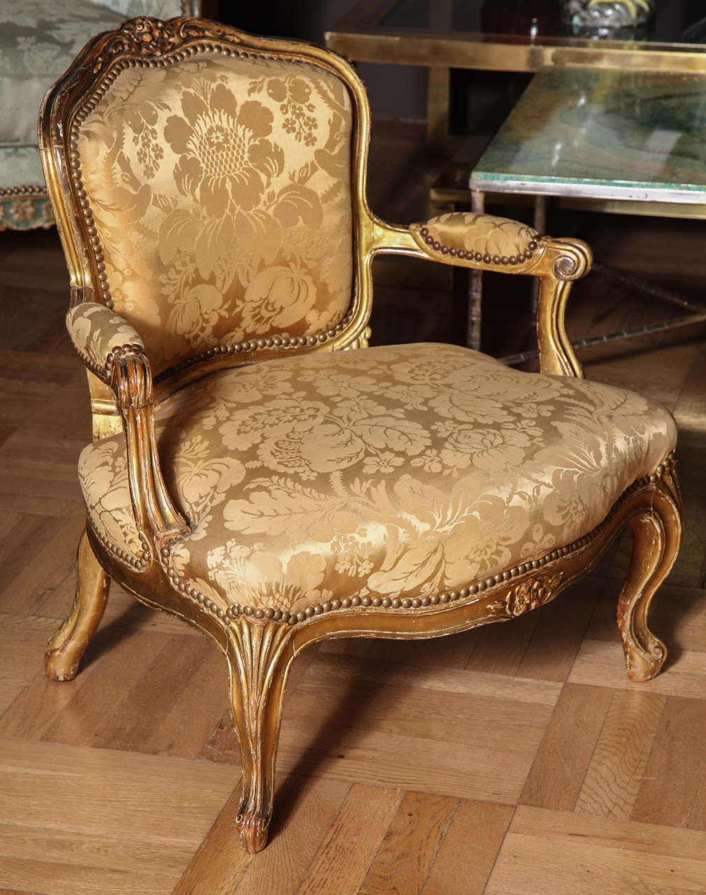 French A Louis XV Carved and Gilded 